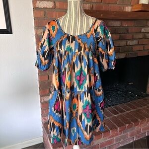 NWT CJ Laing Coco Ikat Bohemian Mini Dress Sz M/L